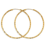 14KY 1.8mm Shiny DC Endless Hoop Earrings (45mm) (ER1739)