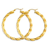 14KY 4mm Twisted Hoop Earrings (ER1757)