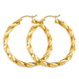 14KY 4mm Twisted Hoop Earrings (ER1758)
