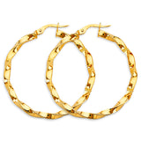 14KY 2.8mm Twisted Hoop Earrings (ER1760)