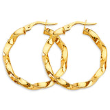 14KY 2.8mm Twisted Hoop Earrings (ER1761)