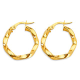 14KY 2.8mm Twisted Hoop Earrings (ER1762)