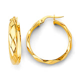 14KY Shiny Hoop Earrings (ER1763)