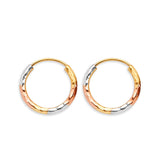 14K 3C 1.8mm Tube DC Endless Hoop Earrings (ER1777)