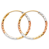 14K 3C 1.8mm Tube DC Endless Hoop Earrings (ER1779)