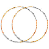 14K 3C 1.8mm Tube DC Endless Hoop Earrings (ER1783)