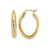 14KY Oval DC Hoop Earrings (ER1801)