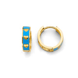 14KY Enamel Heart Huggies Earrings (ER1858)