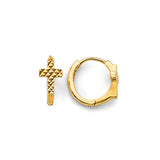 14KY DC Cross Huggies Earrings (ER1864)