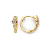 14KY CZ Snake Huggies Earrings (ER1866)