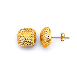14KY DC Flat Square Push Back Earrings (ER1931)