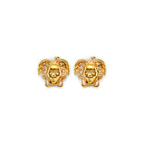 14KY CZ Medusa Push Back Earrings (ER1942)