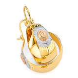 14K 3C Guadalupe Graduated Hoop Earrings (ER1968)