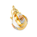 14K 3C Guadalupe Graduated Hoop Earrings (ER1969)