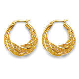 14KY Fancy Hollow Hoop Earrings (ER2009)
