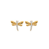 14KY CZ Dragonfly Push Back Earrings (ER2078)