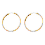 14K 3C DC Heart Hoop Earrings (ER2148)