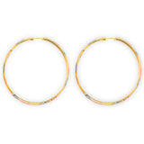 14K 3C DC Heart Hoop Earrings (ER2149)