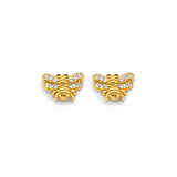 14KY CZ Bee Push Back Earrings (ER2160)