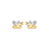 14K 2T CZ Bee Push Back Earrings (ER2161)