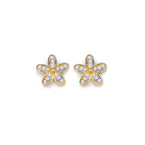 14KY CZ Flower Push Back Earrings (ER2166)
