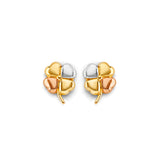 14K 3C Clover Push Back Earrings (ER2167)