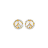 14KY CZ Peace Push Back Earrings (ER2170)