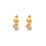 14K 3C Heart Huggies Earrings (ER2185)