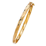 5mm Diamond-Cut Gold Bangle