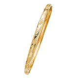 5mm Geometric Textured Gold Bangle