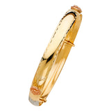 8mm Gold Feather Engraved Bangle