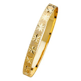 8mm Textured Star Motif Gold Bangle