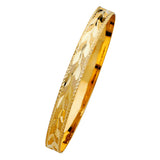 8mm Diamond Cut Gold Bangle