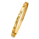 5mm Star-Stamped Slim Gold Bangle