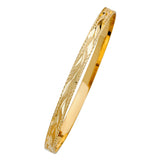 5mm Floral Cutout Gold Bangle