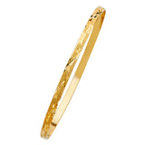 4mm Chevron Textured Gold Bangle