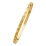 4mm Slim Diamond Pattern Gold Bangle