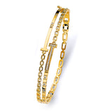 Gold Chain Link Bangle