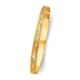 6mm Detailed Floral Gold Bangle