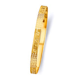 6mm Geometric Engraved Gold Bangle