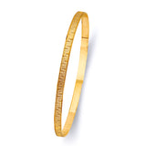 3.5mm Diamond-Edged Gold Bangle