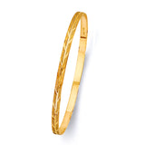 3.5mm Slim Floral Etched Bangle