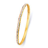 3.7mm Two-Tone Geometric Design Bangle