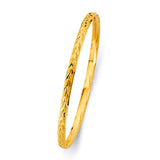 3.7mm Crossed Pattern Gold Bangle