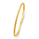 3mm Leaf Motif Fine Gold Bangle