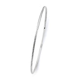 1.5mm White Gold Textured Edge Bangle