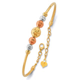 Tri-Tone Oval Gold Bangle