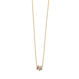 Tri-Colored Three CZ Ring Pendant Necklace