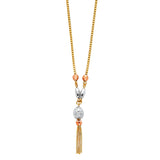 Tri-Colored Hanging Charm Necklace