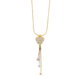 Tri-Colored Diamond Heart Necklace